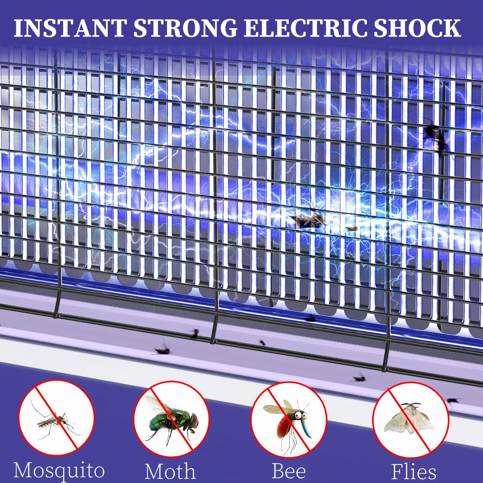 PALONE Lampada Antizanzare 3200V, 2 UV LED Zanzariera Elettrica, USB Lampada Zanzare Protezione al Tatto con Catena und Vassoio per l'uso in interni e nel patio