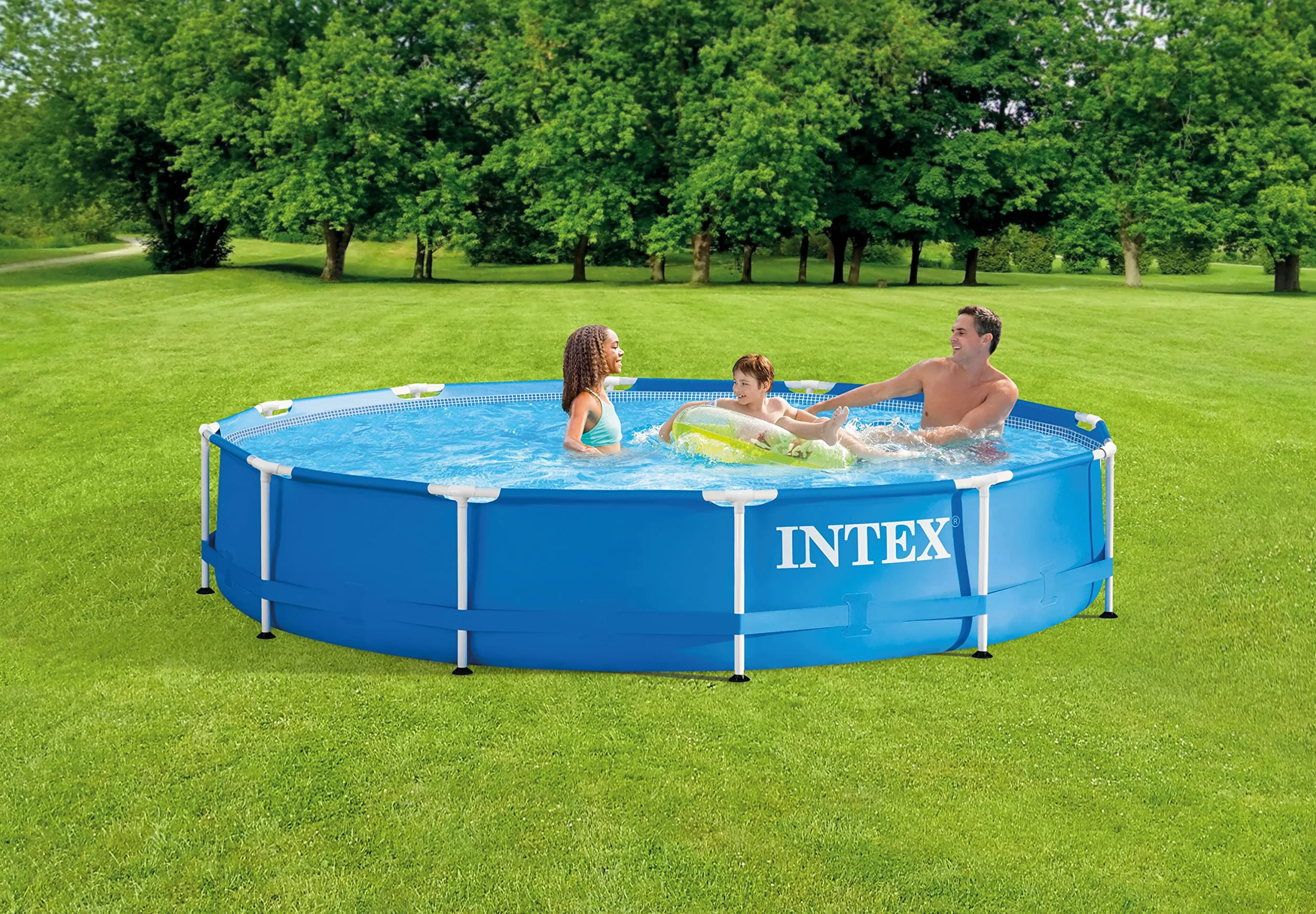 Intex 28212GN – Piscina Metal Frame Rotonda, con Pompa Filtro 2271 L/h, 366x76 cm