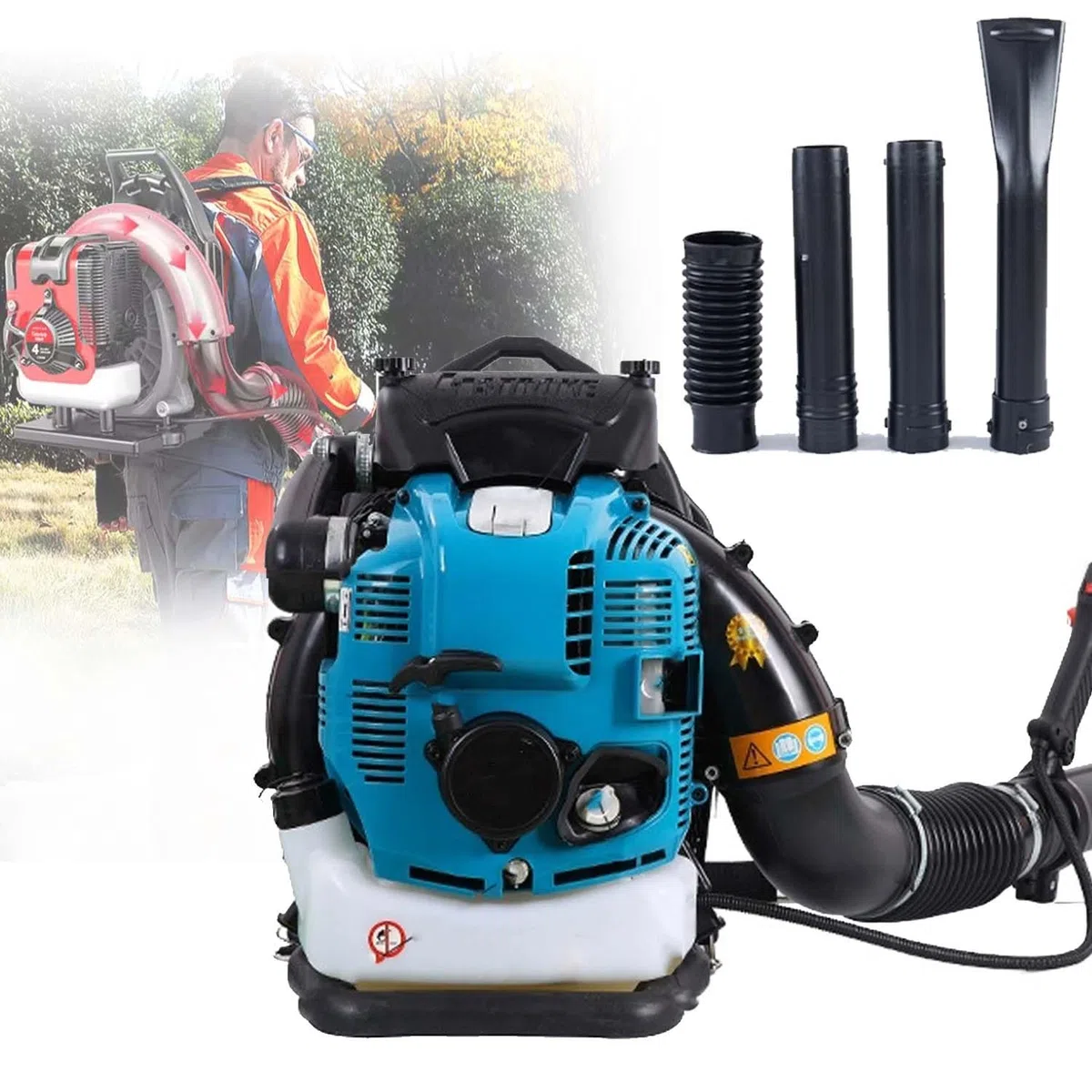 Soffiatore per foglie a zaino, alimentato a gas, ad alta efficienza per neve e foglie, non richiede miscela di carburante, bassa manutenzione, alto volume d'aria per preparazione antincendio