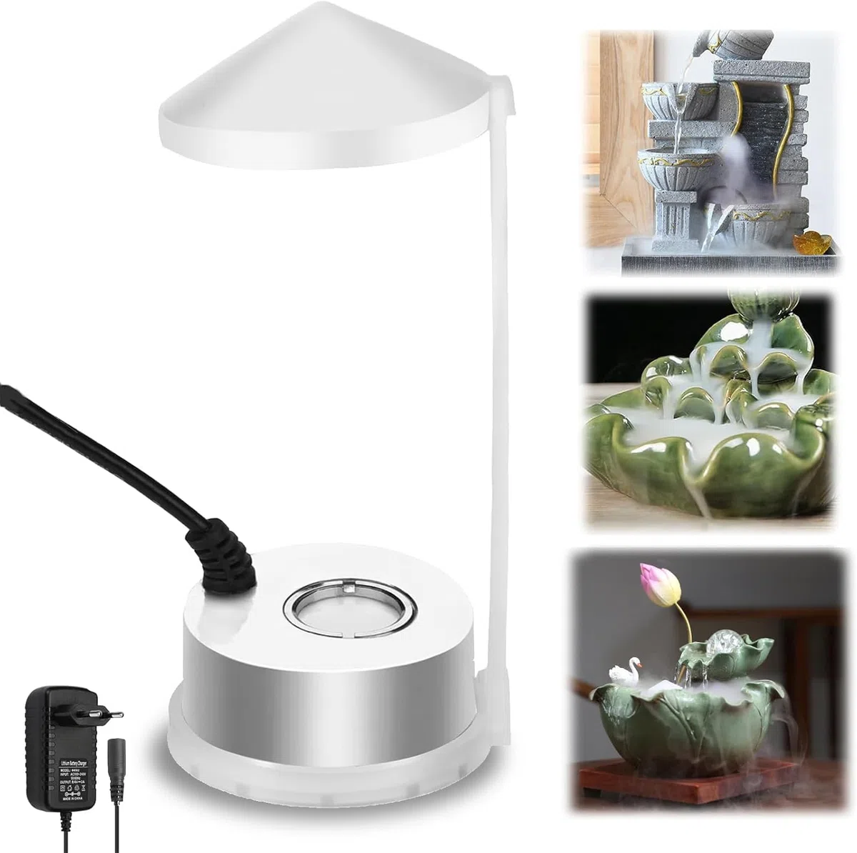 Nebulizzatore ad ultrasuoni, 350 ml/h, nebulizzatore a ultrasuoni, per fontana, stagno, acquario, giardino, rockery, Halloween Pumpkin e vaso da strega