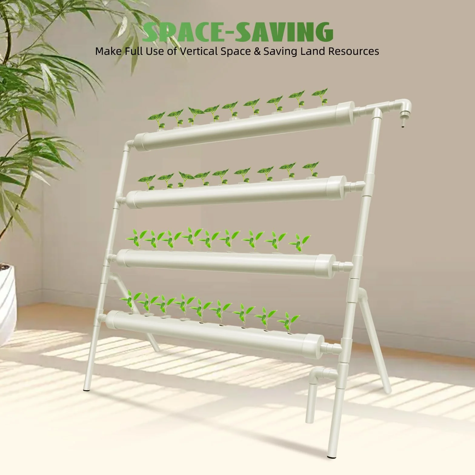 Sistema Idroponico Idroponico Sistema di Coltivazione Idroponica Torre Idroponica Set, Mensola per Piante a 4 Livelli con 36 Fori di Piantumazione, Pompa dell'Acqua, per Uso Interno ed