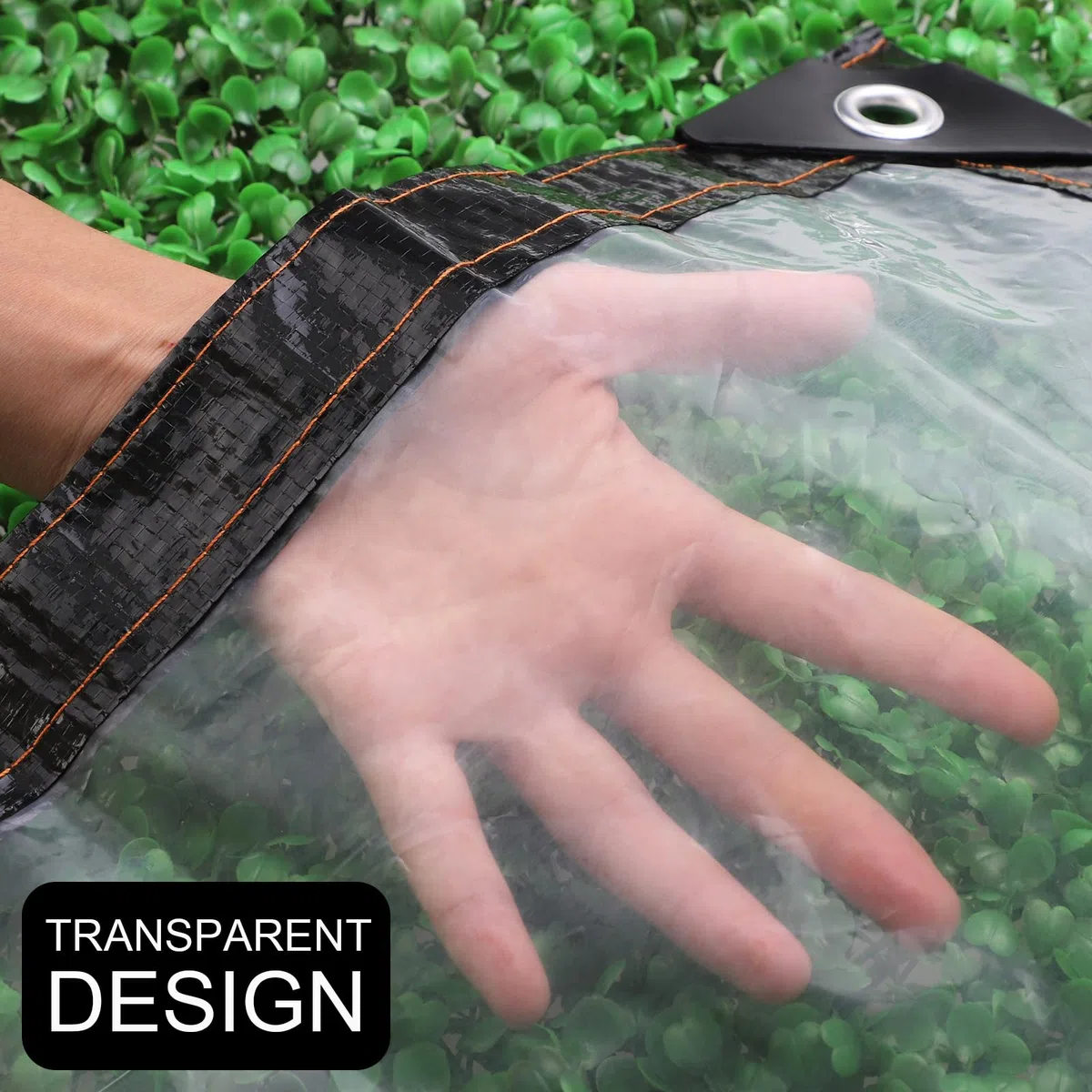 Telo di Copertura Impermeabile Trasparente da 1x5 M Telo di Plastica Resistente con Occhielli Telo di Copertura in Plastica Trasparente per Accessori per Serra(1x5m)