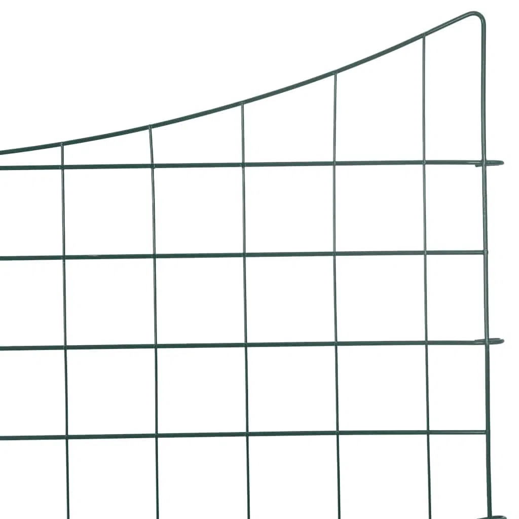 Recinzione da giardino all'aperto 5 pezzi verde 100 x 50 cm in acciaio, barriera di protezione per animali cani, decorazione prato, cortile, giardino, aiuola e terrazza LH3A