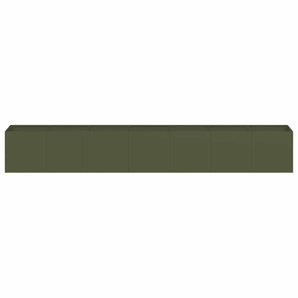 Giardino Verde Oliva 280x40x40 cm Acciaio Lamine a Freddo | Supporto interno rinforzato, fondo aperto per drenaggio, per giardino balcone patio