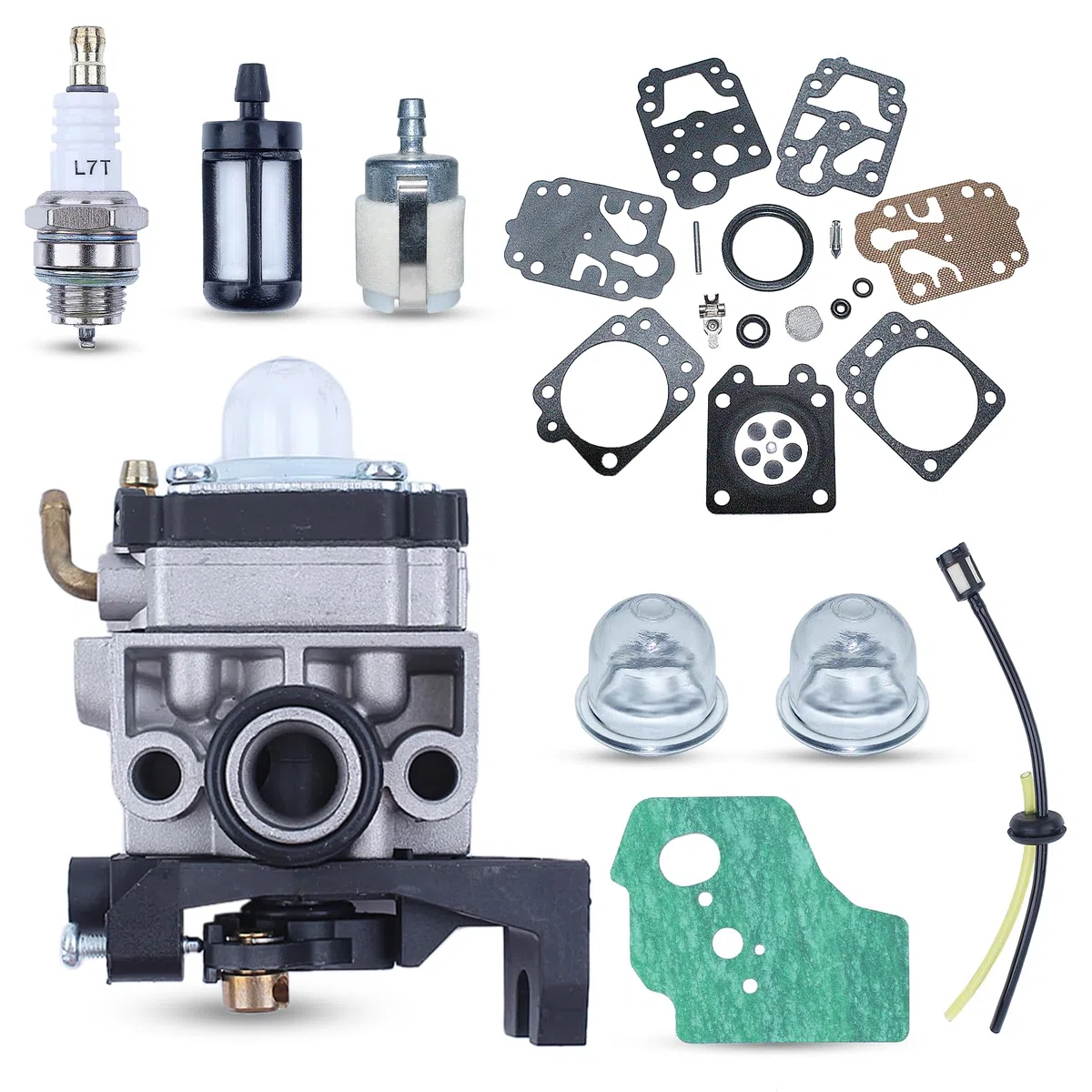 Carburatore Kit per Honda GX35 GX25 GX22 GX31 Decespugliatore Carburatore Sostituire OEM 16100-Z0Z-034 con Guarnizione, Candela, Tubo Flessibile, Bolle d'Olio, Filtro Carburante