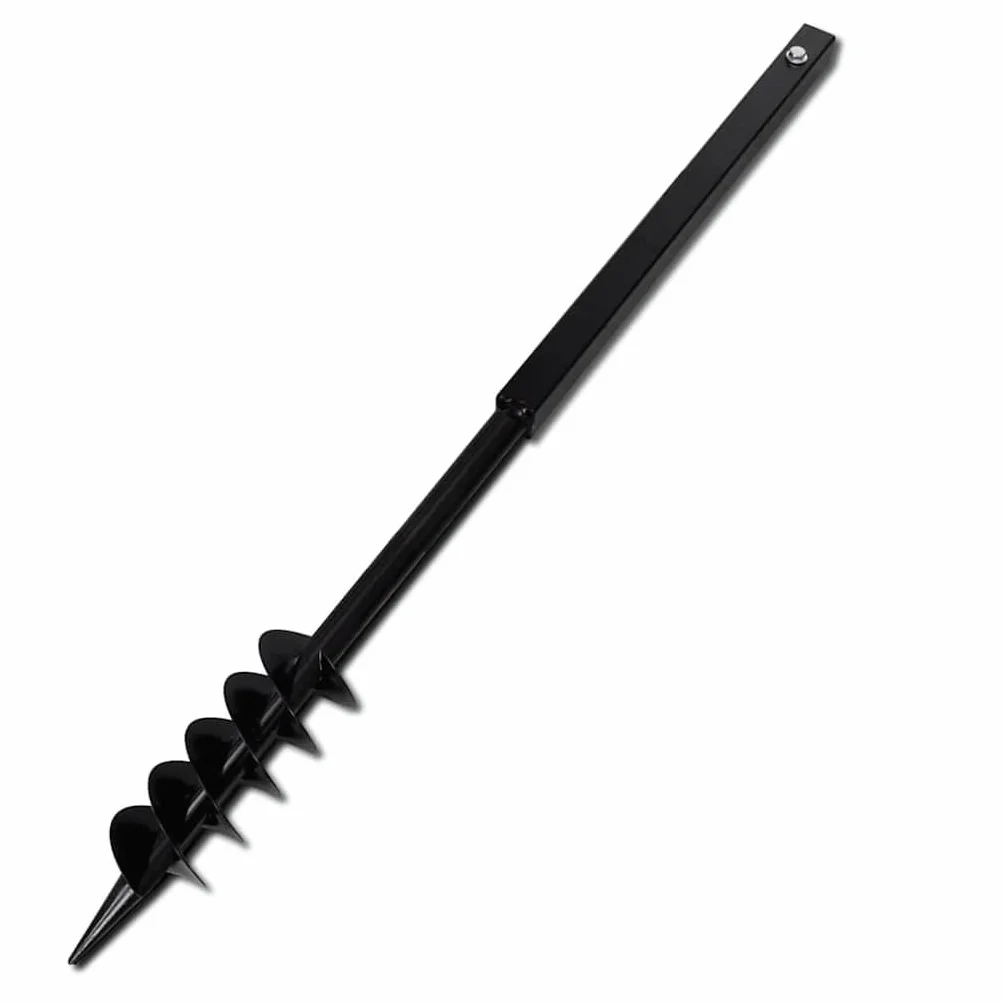 Trivella con manico e punta elicoidale da 80 mm, tubo di prolunga da 5 m in ferro robusto, trapano a mano per giardino, aiuola, piante, terra, radice, palo, bulbo, accessori per pali e