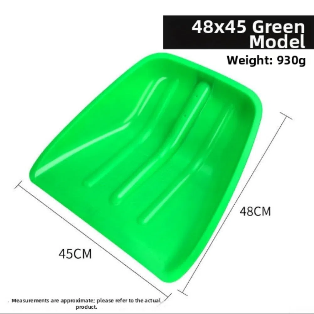 Pala leggera in plastica ispessita per la rimozione di neve e ghiaccio con design sicuro con bordi arrotondati, ideale per vialetti, vicoli, pollame e trasporto del suolo in giardino (verde)