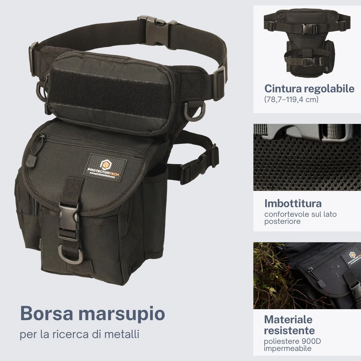 Borsa Marsupio per Metal Detector, Multiuso Pouch e Fondina per Pinpointer - Accessori per Metal Detector
