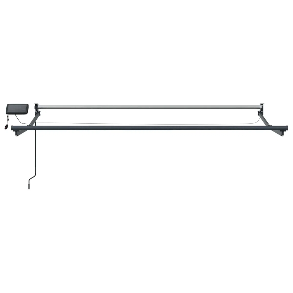 Telaio elettrico per tenda da sole antracite in alluminio, 3 x 2 m, con luci a LED a energia solare, funzionamento a manovella, resistente alle intemperie, per terrazza, giardino, balcone