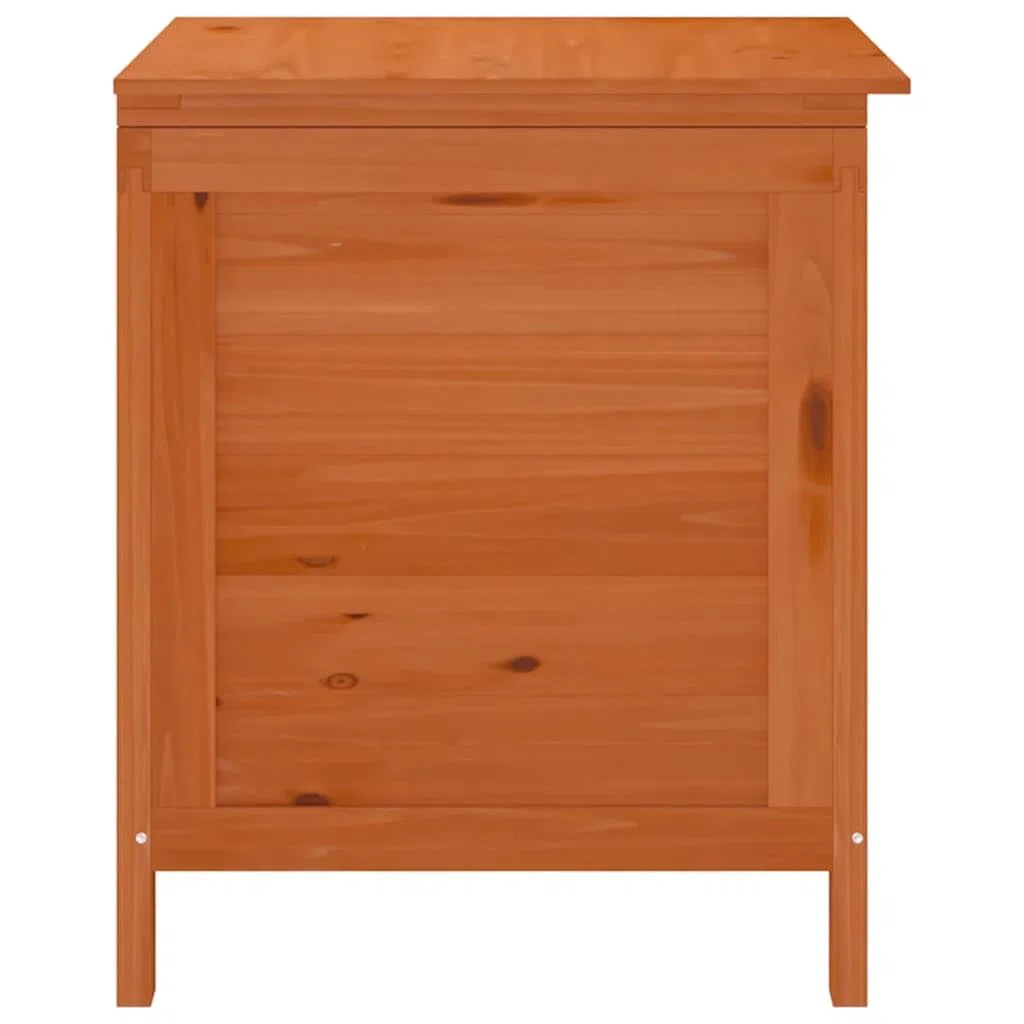 Scatola di immagazzinaggio da giardino marrone, 50 x 49 x 56,5 cm, in legno massello, con albero di stoccaggio, scatola per cuscini per esterni interni, giardino, balcone o terrazza
