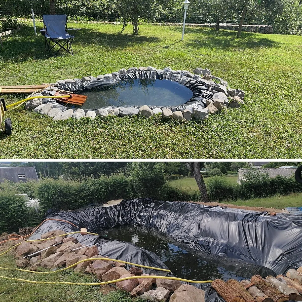 Membrana per laghetto da 5 mm, antistrappo, per fontane e cascate, flessibile, facile da tagliare, ideale per giardini acquatici e vasche da giardino all'aperto