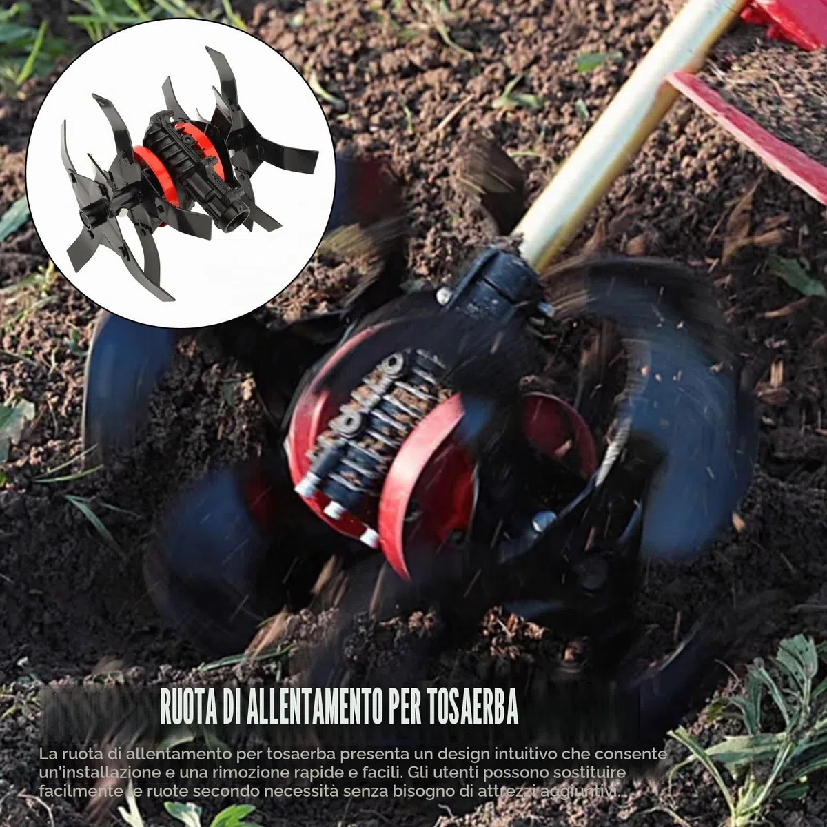 Attacco per Motozappa da Giardino, Denti per Motozappa da 26 Mm a 9 Denti per Giardinaggio, Attacco per Aratro Elettrico per Decespugliatore, Mangiatore di Erbacce, Tosaerba