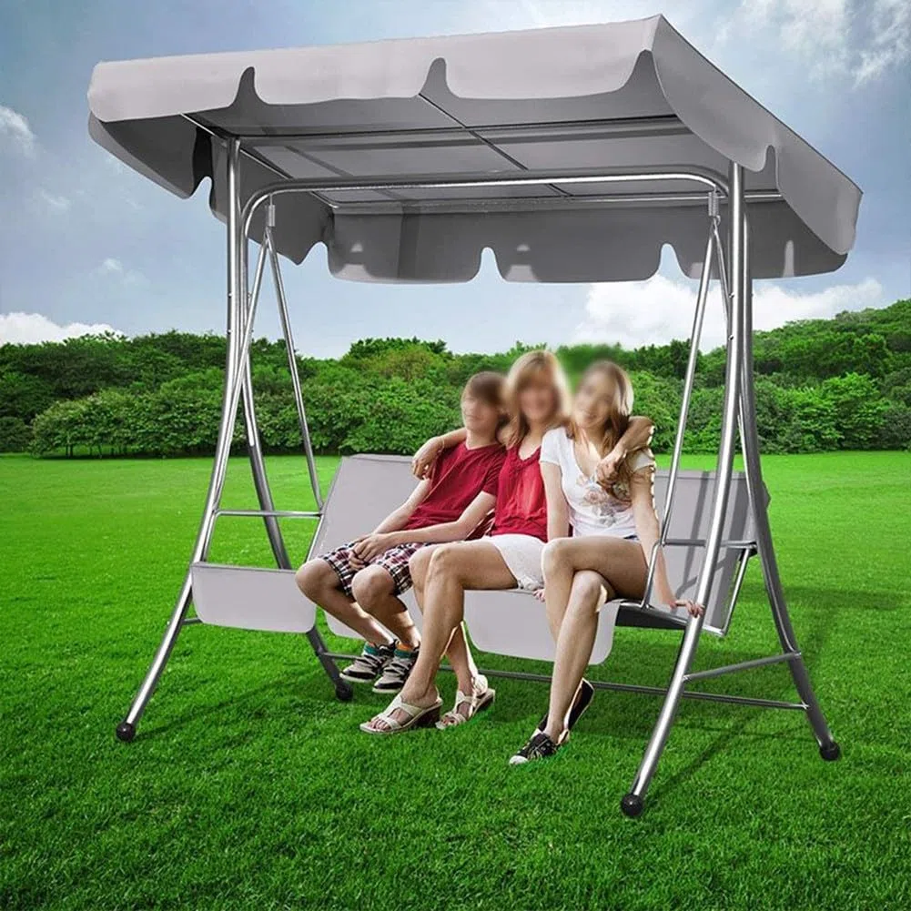 Set di Ricambio per Dondolo da Giardino Tessuto Oxford 210D 3 Posti Impermeabili, Resistenti al Aole per Protezione dei Mobili da Esterno (grigio, 164 x 114 x 15 cm)