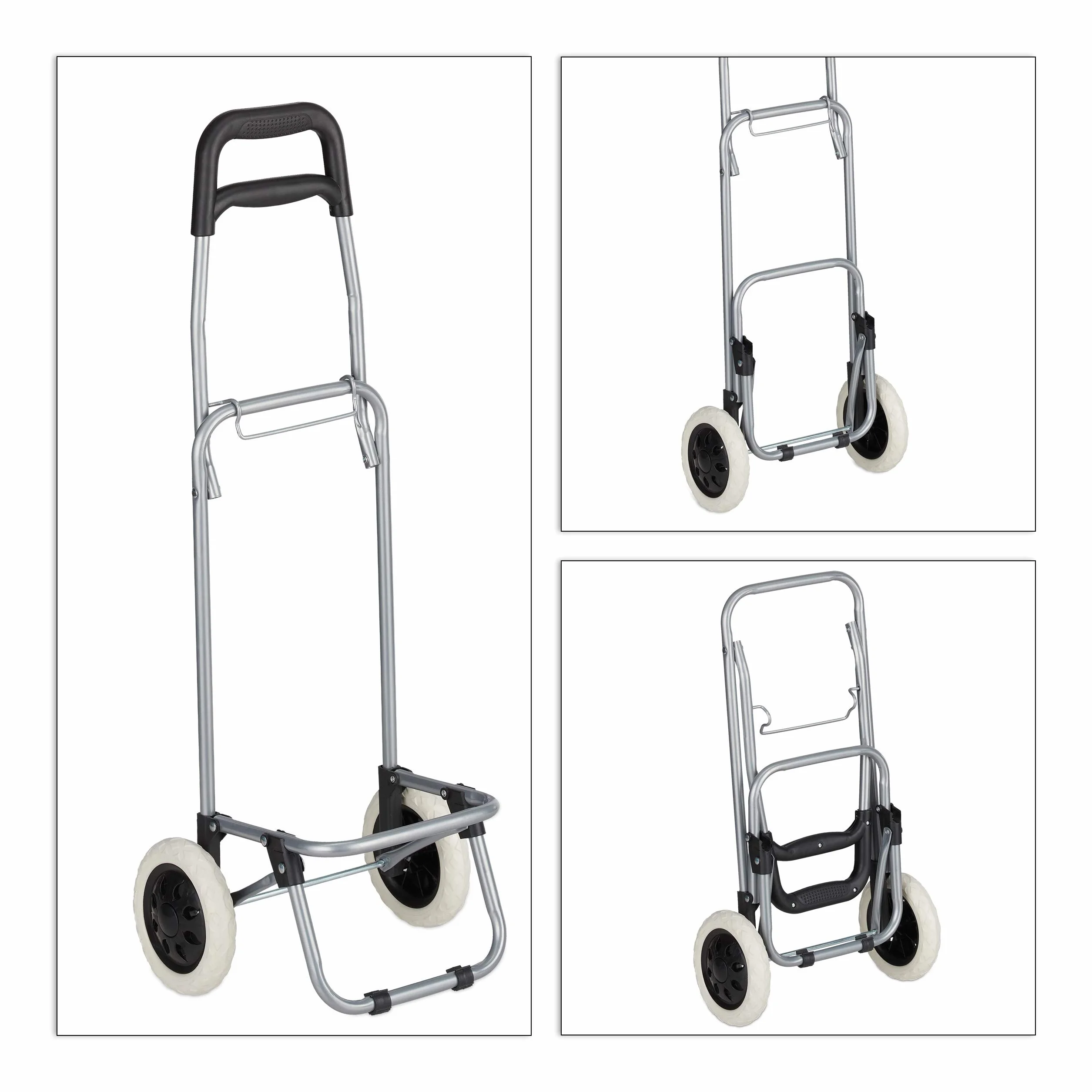 Relaxdays Carrello Portaspesa, Pieghevole, 25 l, Shopping Trolley con Ruote, max.10 kg, HLP 91x40x30 cm, Lilla