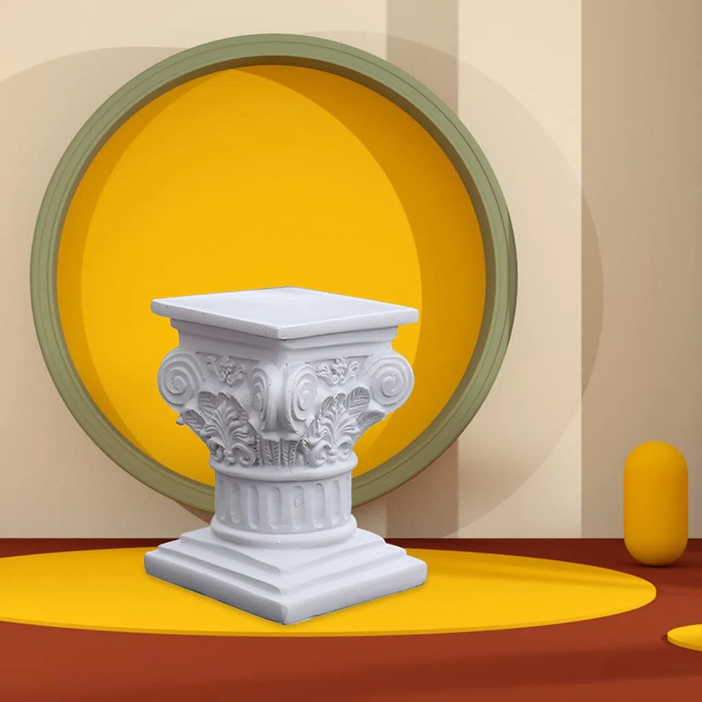 pistro Colonna greca romana in resina, scultura decorativa leggera per casa e giardino, base per statua, portacandele, supporto per piante (quadrato S)