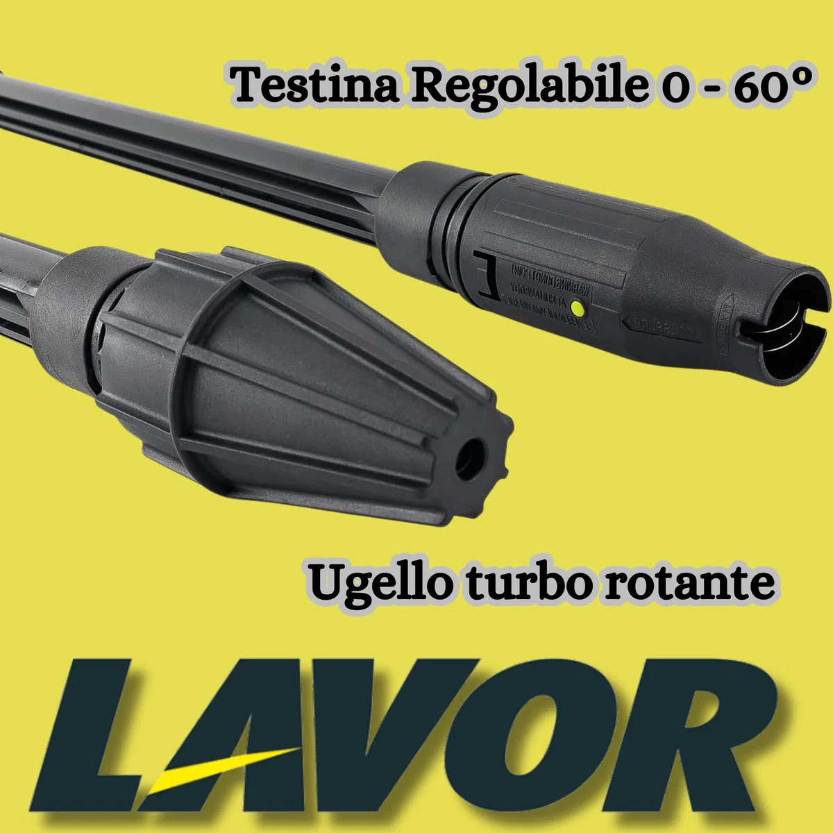 Pistola per Idropulitrice Lavor S'09 con Lancia a Getto Variabile e Lancia Rotante, Adattatore 1/4" Incluso, Compatibile con Idropulitrici Lavor, Attacco Rapido