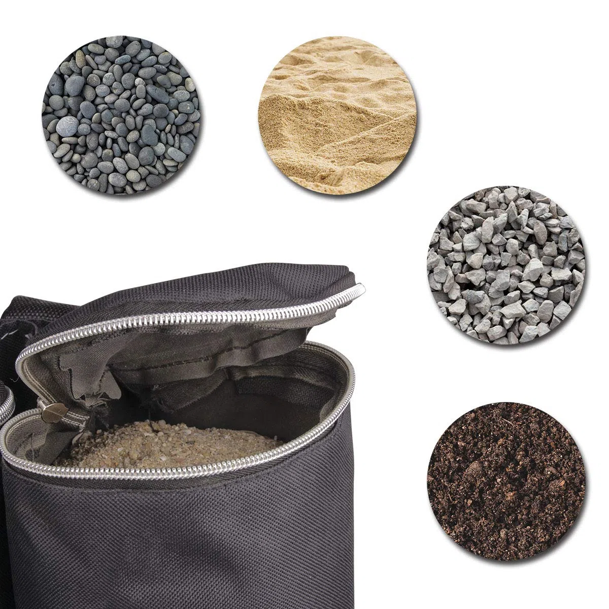 Goutime Pesi per tenda,4 Sacchi Di Sacchetto Di Sabbia Per Giardino Gazebo,La Capacità Massima Di Un Sacchetto Di 18 Kg Ancoraggio Per Tenda E Gazebo,per gambe Outdoor Ombrelloni,(Nero)