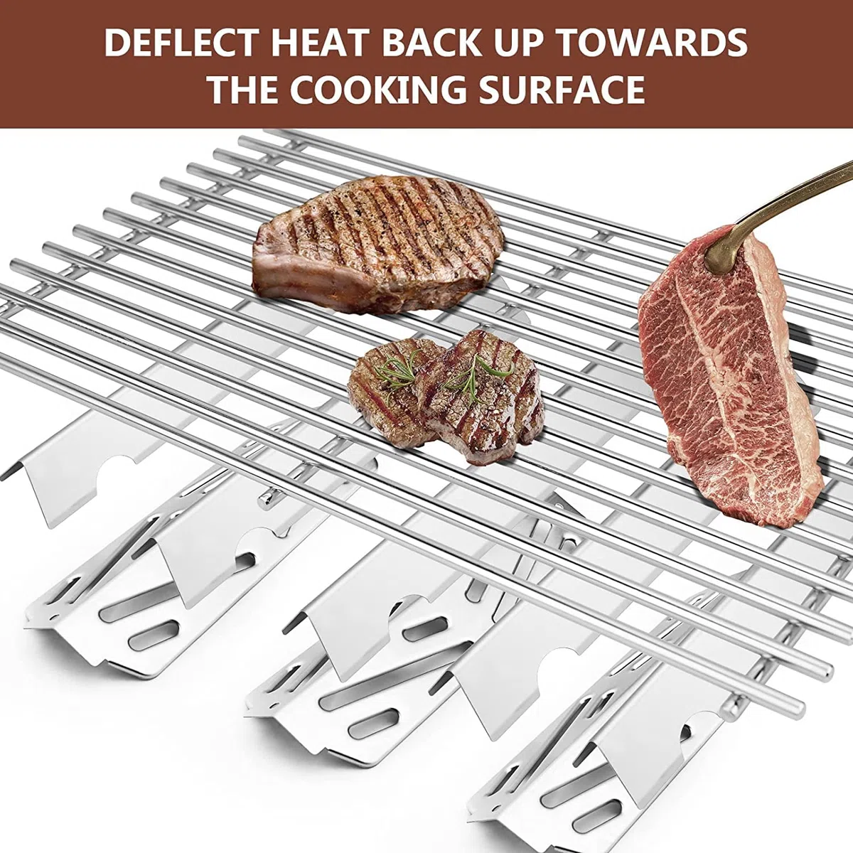 GFTIME 31,8cm 66040 Grill deflettore di calore per Weber Genesis II E-310 II E-315 II E-330 II E-335 II S-310 II S-335 Grill, piastra di calore in acciaio inox, tenda di calore, confezione da 3