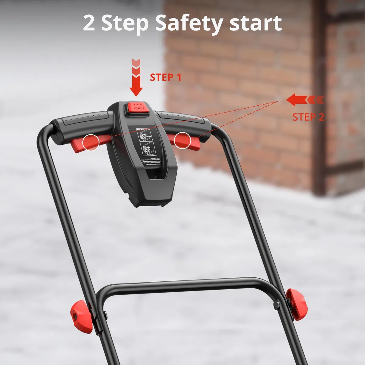 AMERISUN Spazzaneve elettrico da 45,7 cm, lancianeve con filo da 15 Amp con distanza di lancio di 9 m, facile avvio in due fasi, strumento leggero per la rimozione della neve per vialetto, passerella