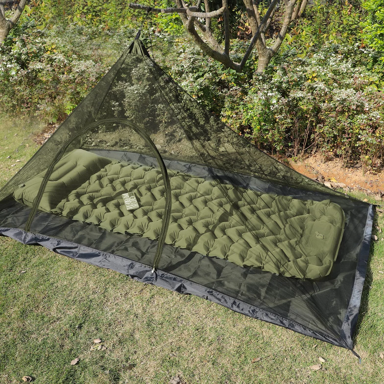 EFUTURETIME Zanzariera da Campeggio, 220 x 120 x 100 cm, Zanzariera da Viaggio Leggera, Portatile, Tenda Anti-zanzara con Porta Cerniera per Letto da Campeggio, Escursionismo, Verde