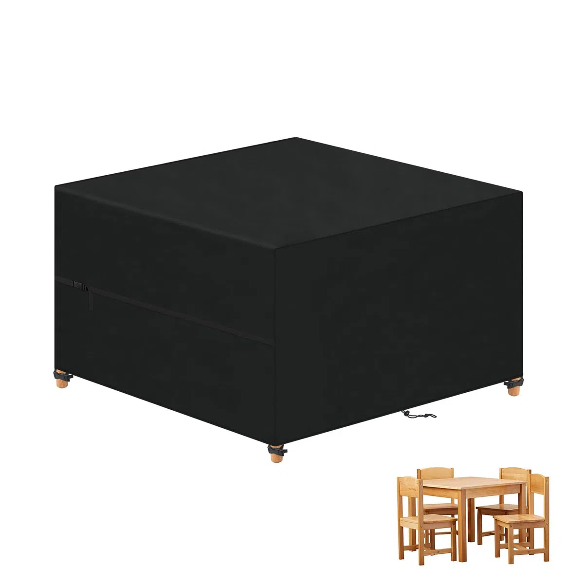 VANSHEIM Copertura Mobili da Giardino Telo Copertura Tavolo Esterno Impermeabile Coperture per Mobili da Giardino Copertura Tavolo da Giardino Protezione UV 420D Oxford Tessuto 100x100x80cm