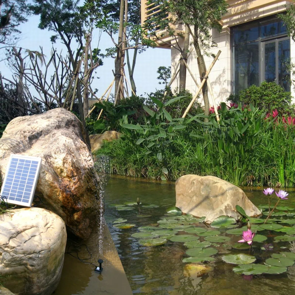 Fontana solare, stagno solare da 10 W con 9 ugelli per il sistema di circolazione della caratteristica dell'acqua del giardino del bagno degli uccelli