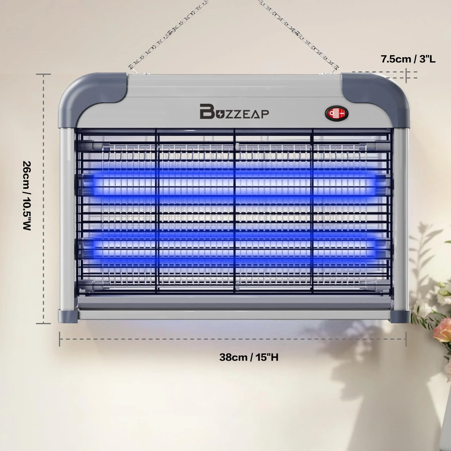 Killer elettronico per zanzare da interni, Killer per insetti, Killer per mosche, Potente killer elettrico per zanzare da 2800 V - 2 pezzi Lampadine di ricambio extra