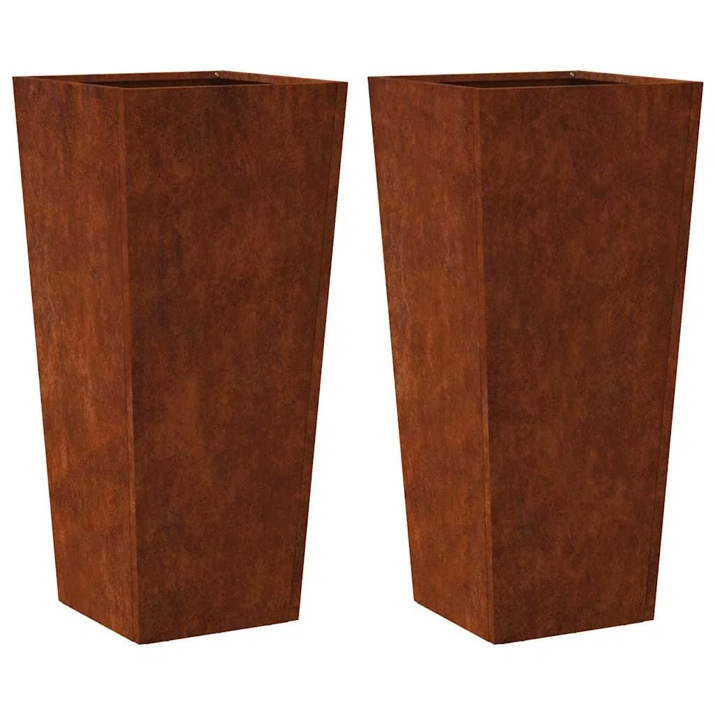 Generico Fioriere da Giardino 2 pz 35x35x75 cm in Acciaio Corten,Prato e Giardino,Giardinaggio,Vasi e fioriere-851093