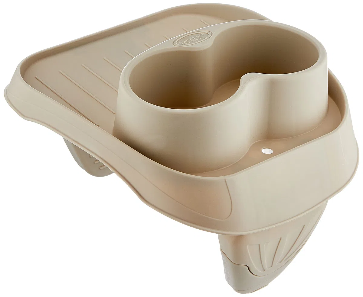 Intex 28428 Pure Spa Bubble Therapy, 216 X 71 Cm 6 Posti, Sabbia, con Pompa, Riscaldatore, Sistema Purificazione Acqua, Beige Classic & Purespa, Portabicchieri in Plastica Beige, 26 X 22 X 18 Cm