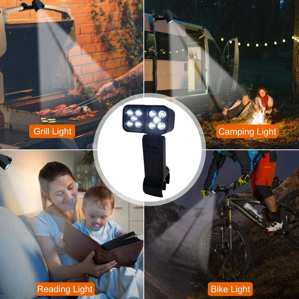Luce LED per barbecue, impermeabile, super luminosa, resistente al calore, flessibile per grigliare all'aperto