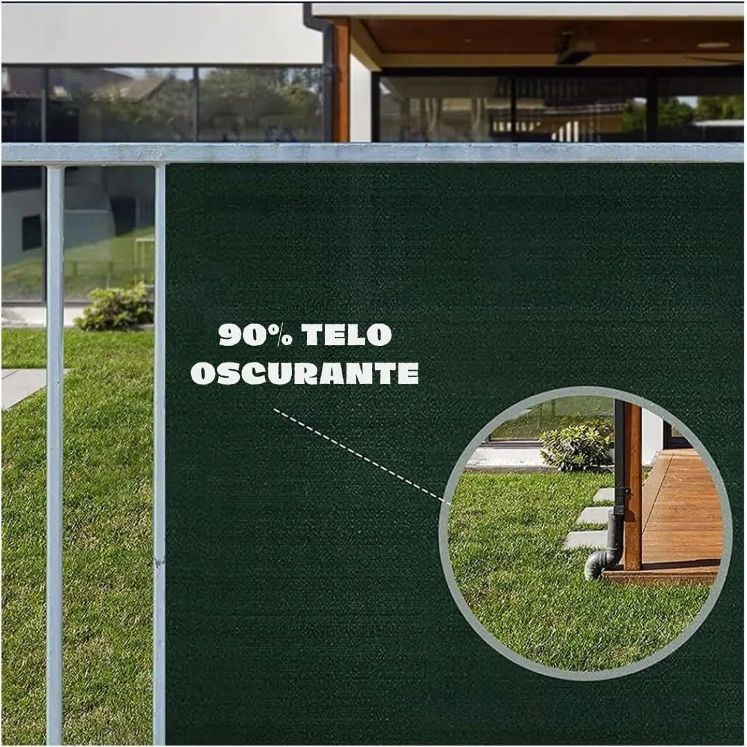Viceree Telo Ombreggiante Verde H150cm X 25 Metri +100 Fascette Omaggio Frangivista Per Recinzione Giardino Esterno, Rete Ombreggiante Privacy 90% Oscurante Frangivista Balcone Resistente Intemperie