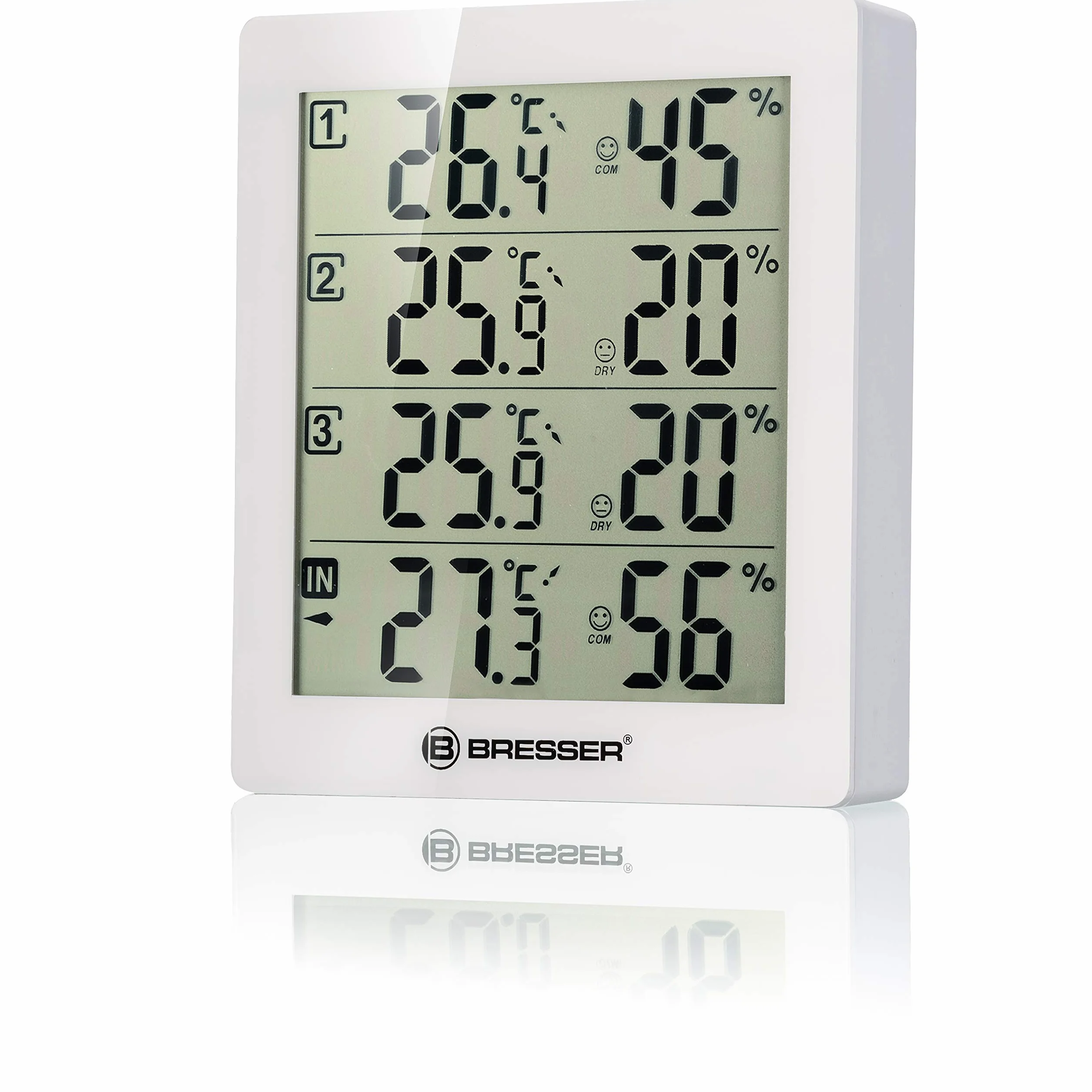 BRESSER Termoigrometro, bianco, 10,5 x 2,5 x 12 cm