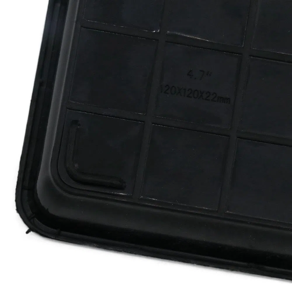 Vassoio Quadrato in Plastica per Piante e Fiori, Sottovaso per Piante con Gocciolatoio, Forniture per Giardino Quadrate per la Casa, Quotidiano (30 x 30 cm, nero)