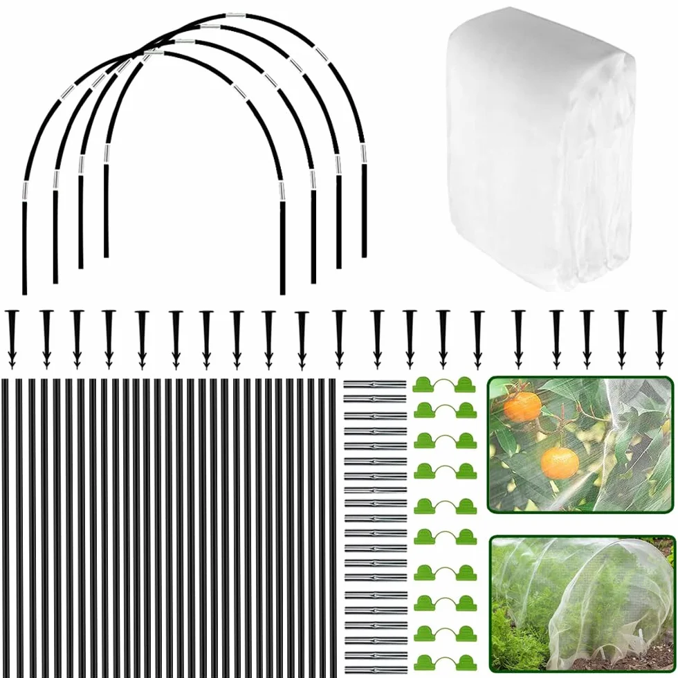 HIQE-FL Tunnel Rialzati,3X10M,Rete di Protezione dagli Insetti,Set Rete Protezione da Giardino,Tunnel da Giardino,Teli Protettivi per Piante Tessuto,Reti Protettive da Giardino
