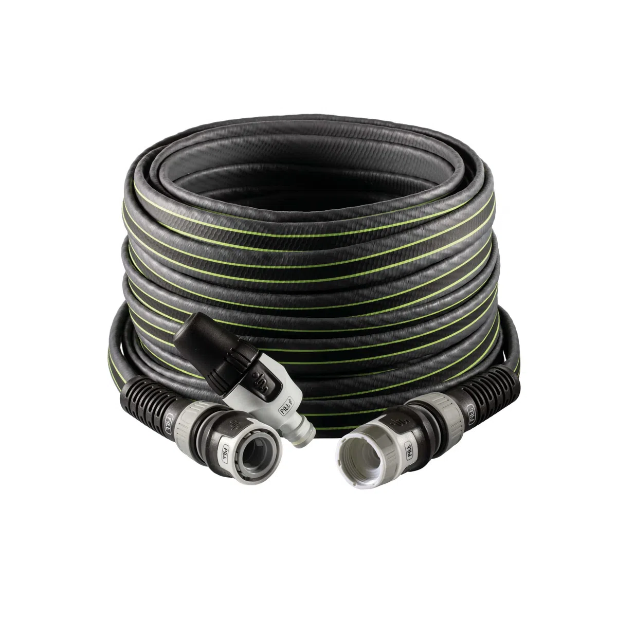 FITT FORCE 5/8" 25 m, Tubo Acqua da Giardino per Irrigazione, Compatto, Leggero e Resistente per Uso Intensivo con Lancia, colore Grigio-Lime