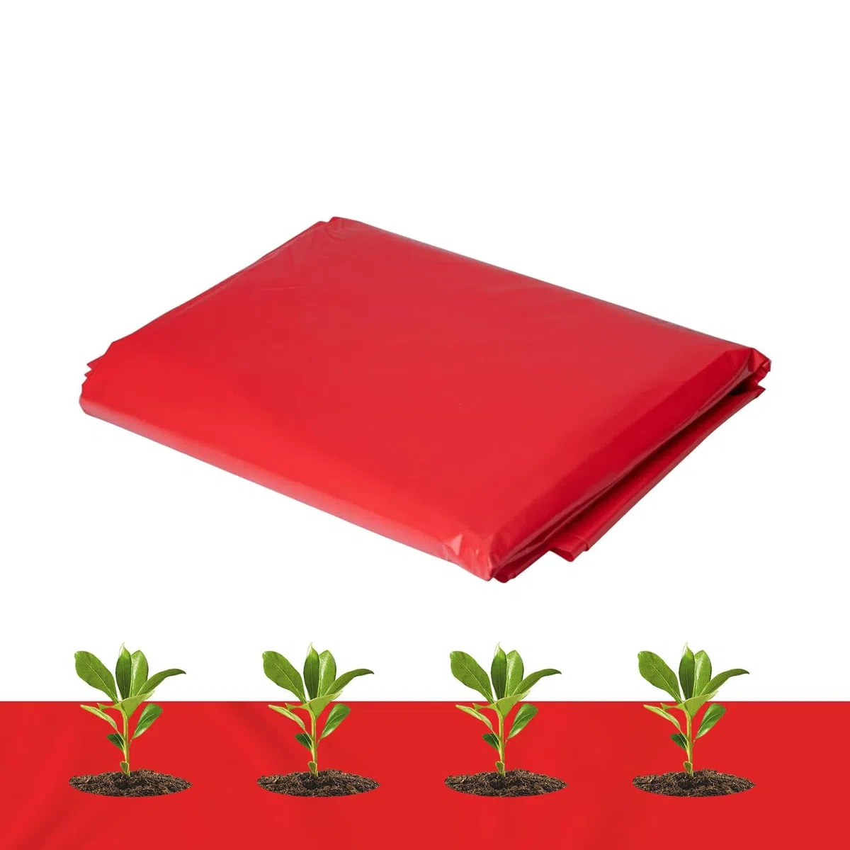 Pacciame per giardino, pacciame per orto - Piantare pellicola di pacciamatura rossa - Pacciame artificiale antierba, pellicola per pacciamatura, pellicola per coltivazione di colture agricole per la s