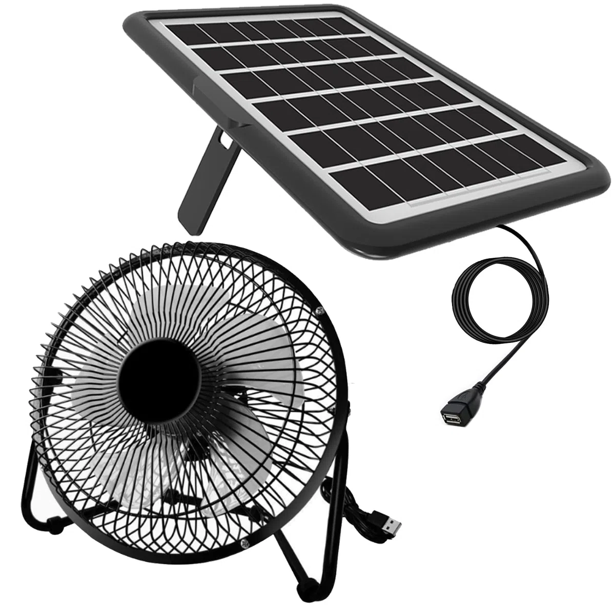 Ventilatore Alimentato a Energia Solare, 20 cm Senza Installazione, con Pannello Solare Portatile da 18W IP65, Ventilatore Solare Funzionante Anche nei Giorni Nuvolosi per Circolazione dell'Aria e