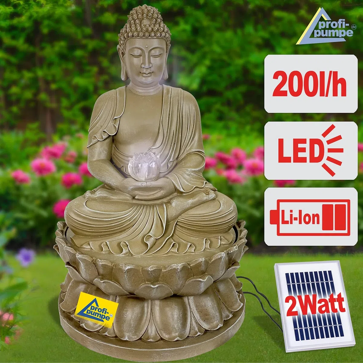 FONTANA CON BUDDHA FONTANA DA GIARDINO FONTANA ZEN FONTANA CON LUCI A LED