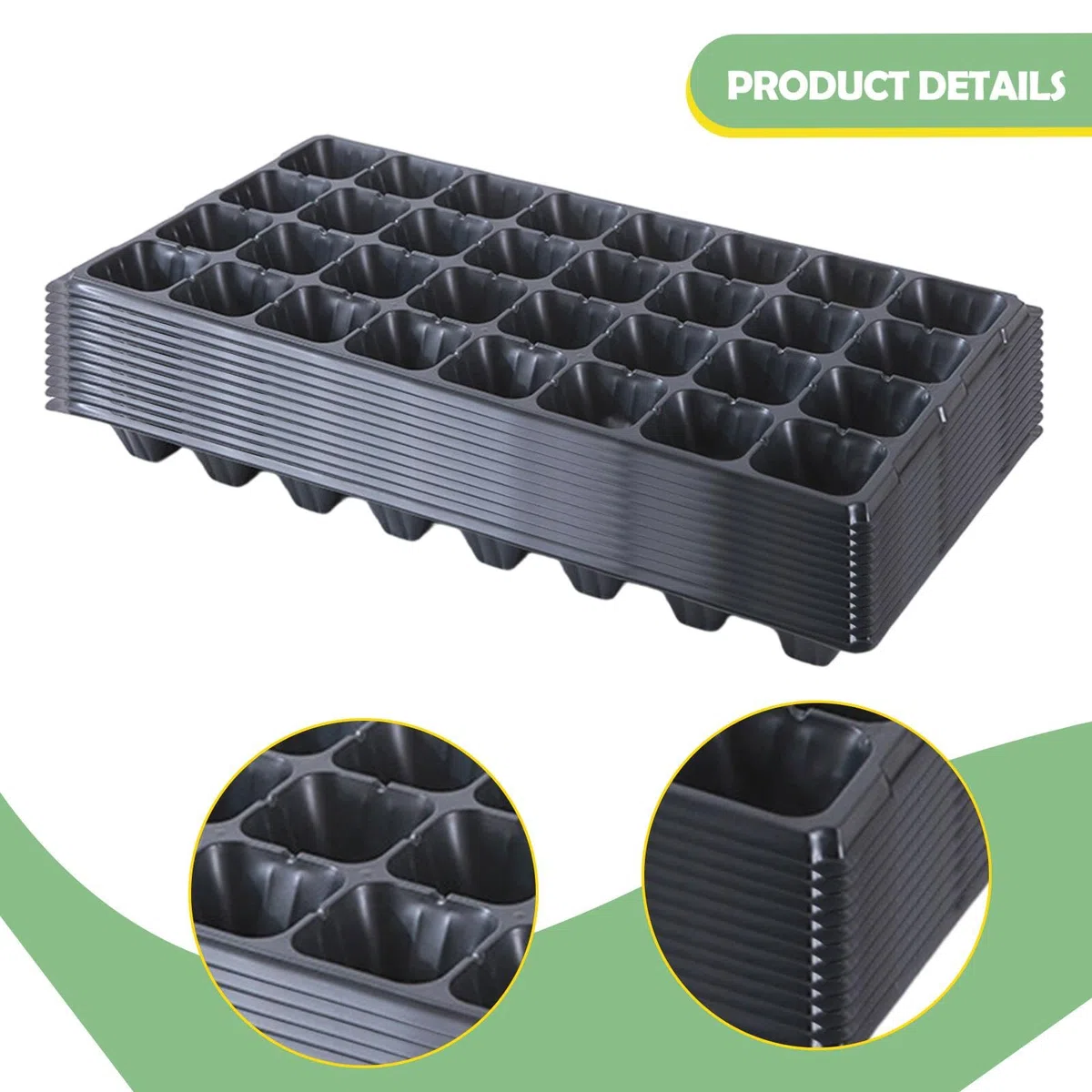 12 Pezzi Vaschette per Piantine Vassoi Germinazione Multi Griglia Vassoi Avviamento Semi per Microgreens Propagatori in PP Resistente Adatte a, 32 Celle