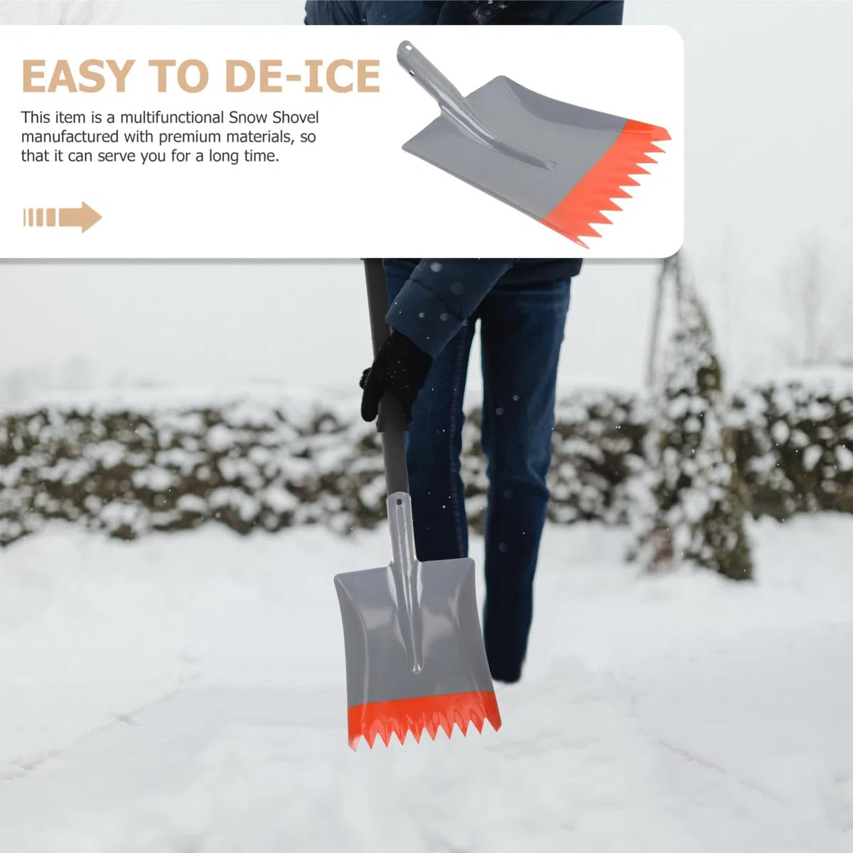 PACKOVE Pala da Ghiaccio per Esterni in Metallo Rinforzato, Raschietto Sostituibile per Neve e Ghiaccio, Strumento Leggero e Resistente per Pulizia Invernale di Porte e Finestre