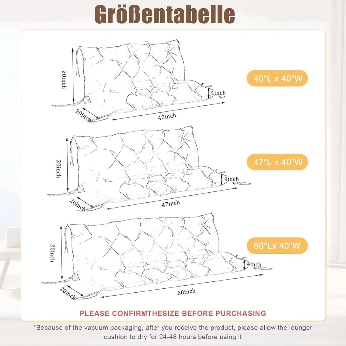 Cuscino impermeabile per dondolo da giardino, a 3 posti, con cuscino per sedia, per mobili da giardino, comodo ed elegante cuscino da giardino