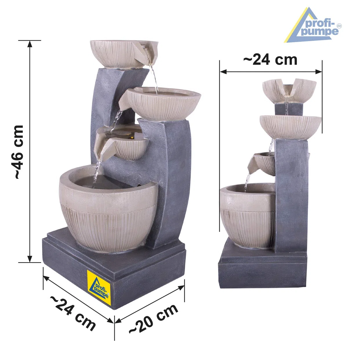 Fontana da giardino fontana decorativa fontana da interno fontana fontana FENG-SHUI con luce LED 230V fontana a cascata per giardino, laghetto da giardino, terrazza, balcone molto decorativa