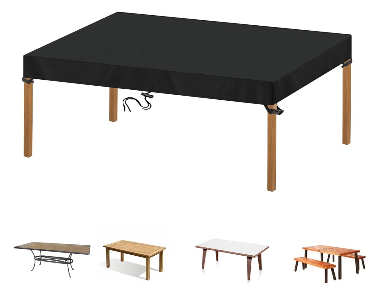 Flyace Copertura per Tavolo da Giardino per Tavolino Copritavolo da Esterno Impermeabile 600D Telo Copri Tavolo per Esterno Telo Copertura Tavolo Esterno Tessuto Oxford 110x110x25cm