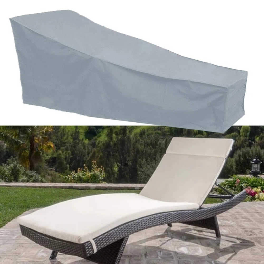 Copertura per Lettini Prendisole-Impermeabile Coperture per lettini da Giardino con Materiale Resistente 210D,Copertura Sdraio Coperture per Lettino da terrazzo (Grigio)