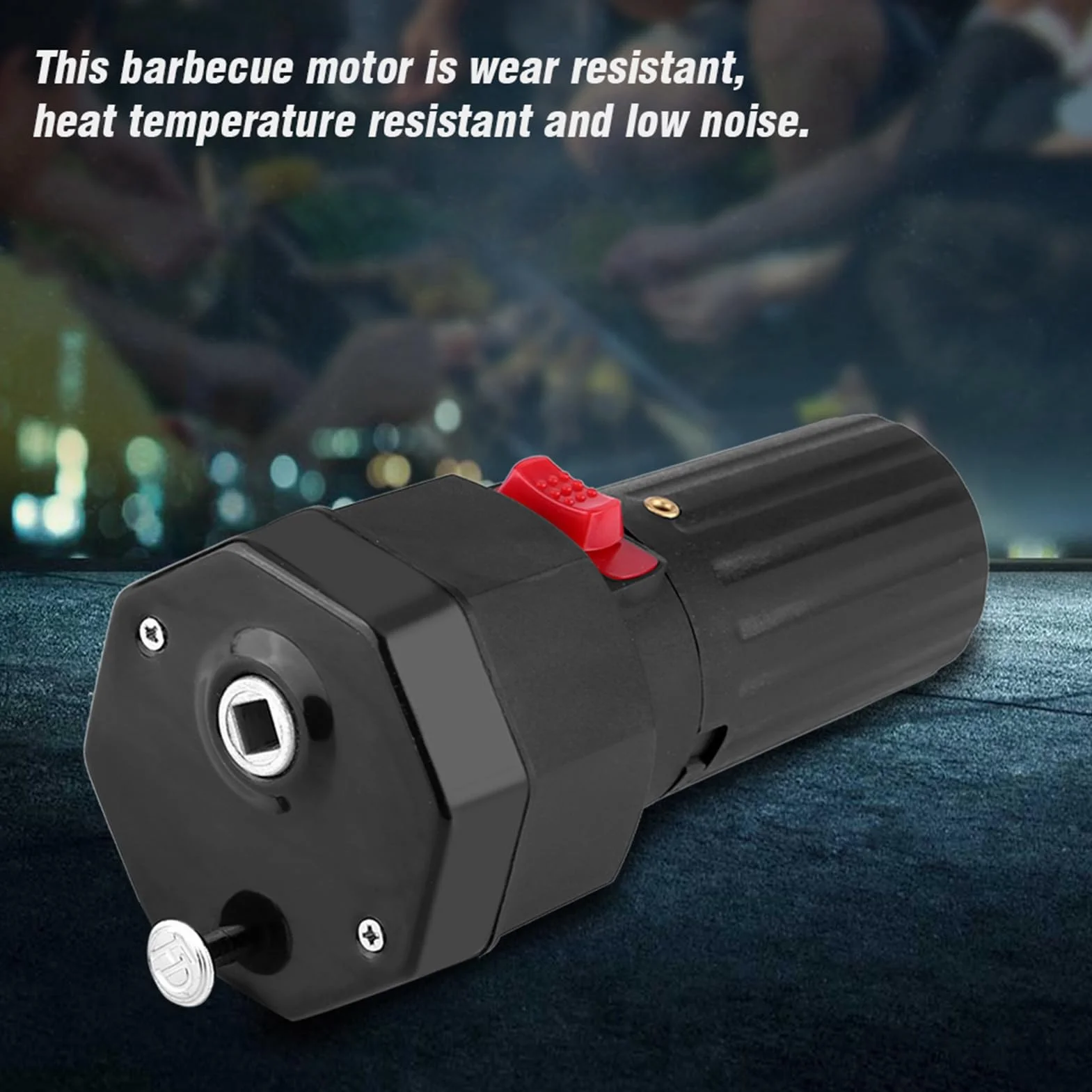 Estink Motore per Barbecue a Batteria 1,5 V, Girarrosto Elettrico con Staffa, Piccolo BBQ Rotator, Supporto per Arrosto, Batteria Non Inclusa