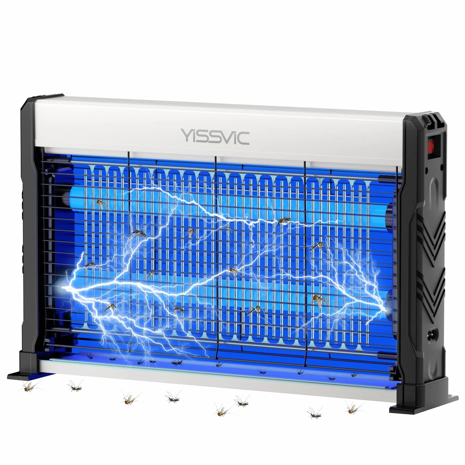 YISSVIC Lampada Antizanzare Elettrica UV LED,2M Cavo di Alimentazione,Catena Sospensione,Cassetto Raccogli Insetti Lavabile,Sicuro per Uomini e Animali,per Interni Casa
