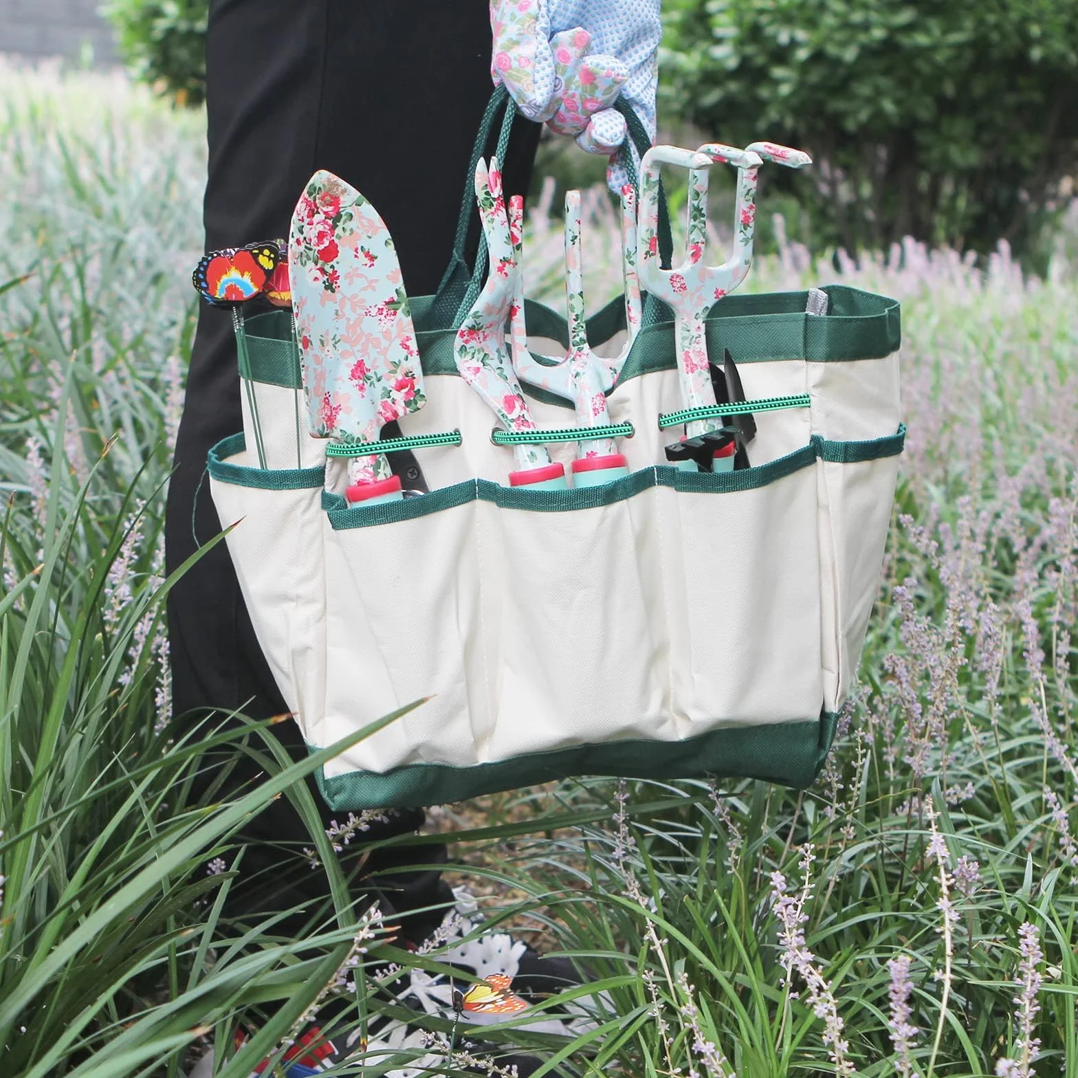 Set di Attrezzi da Giardinaggio, Kit Giardinaggio di Attrezzi Manuali da Floreale Giardino da 16 Pezzi, Regali da Giardinaggio per Donne e Uomini, Attrezzi da Giardinaggio per Impieghi Gravosi