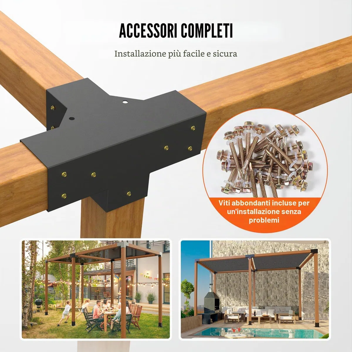 VEVOR Kit Staffe per Pergola 10x10 cm Supporto per Pali in Legno da Carpenteria 2 Staffe Angolari a 4 Vie Kit per Travi Fai da Te per Gazebo, Pergolati da Patio, Cabine, Kit Staffe per Pergola 2 pz