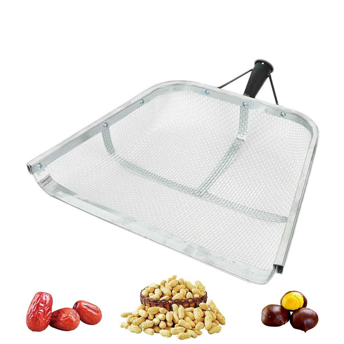 Generico Setaccio per Terreno per Giardinaggio - in Metallo Resistente alla Ruggine con Struttura A Griglia Fine, per Screening Portatile, Pala Filtrante di Grande capacità, Attrezzatura Efficie