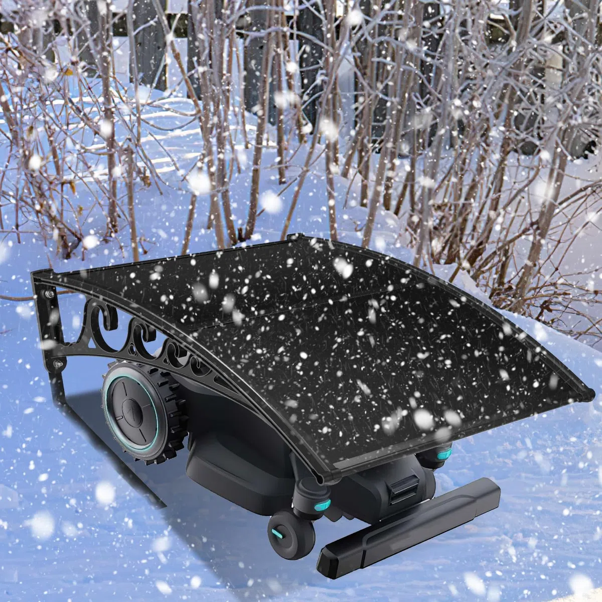 Tosaerba Robotizzato Con Tetto 106 x 87 x 50 cm, Garage per Robot Falciatrice, Protezione UV, Nero